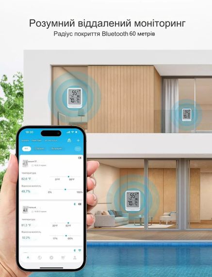 GoveeLife Цифровой термометр-гигрометр Внутренний Bluetooth-измеритель влажности с ЖК-дисплеем | Зображення 6