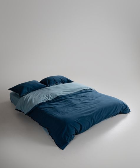 Постельное белье Limasso Stonewashed Essualte 200 х 220 см Akdeniz Mavisi - Dress Blue