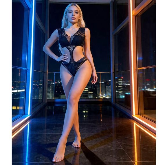 Боді з вирізами по боках Star Night, чорне, OS (S-L) Sex Aura | Зображення 4