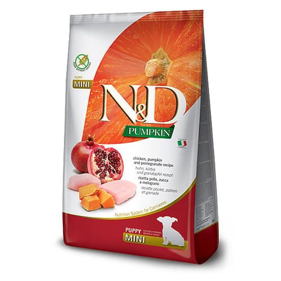 Сухий корм з куркою для цуценят малих порід Farmina N&D Pumpkin Dog Chicken & Pomegranate Puppy Mini, 2.5 кг