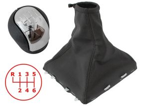 Opel Vectra C (02-08) ручка КПП переключение передач 6 ступка + чехол + рамка БЕЛАЯ, Опель Вектра С