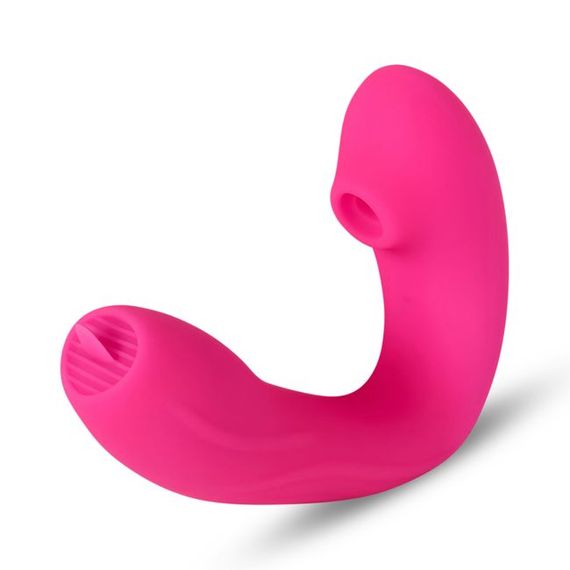 Вибратор HUGBOX Pink Heat Duo с вакуумной стимуляцией, подогревом и пультом ДУ | Зображення 4