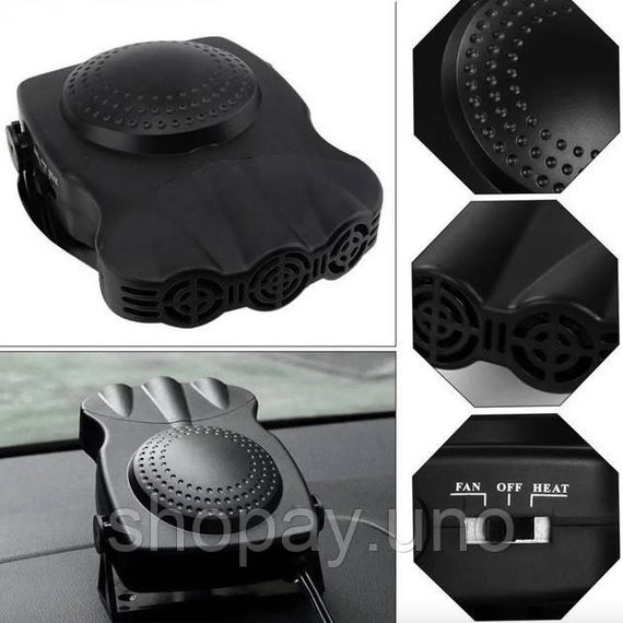 Автомобильная дуйка CAR FAN CF‐612 - 12V/200W, обогрев + вентилятор, регулируемый обдув, портативный автообогреватель | Зображення 5