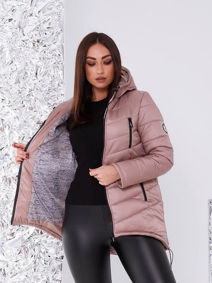 Елегантна жіноча парка, арт. 300, кава з молоком | Зображення 2