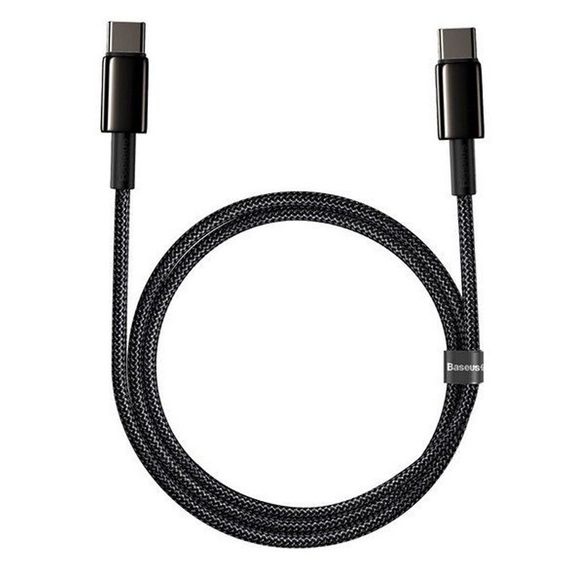 Дата кабель Baseus Tungsten Gold Type-C to Type-C Cable 100W (1m) (CATWJ-01) Чорний