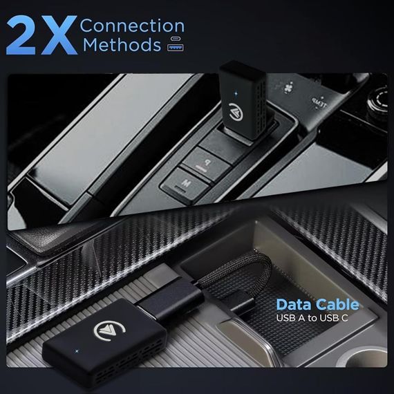 CarPlay Android Auto беспроводной адаптер 2в1 для проводного автомобильного штатного карплей iPhone Android | Зображення 2