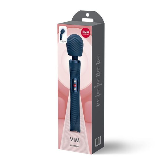 Вібромасажер Fun Factory VIM Vibrating Wand Nightblue (м'яте паковання!!!) | Зображення 7