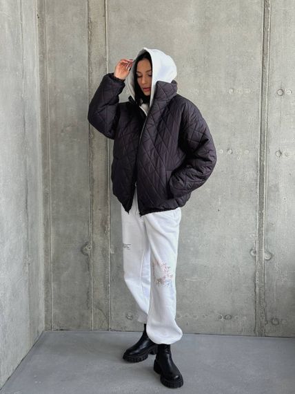 Стегана куртка на силіконі 200 підкладка с основи універсальний 46 чорний | Зображення 4