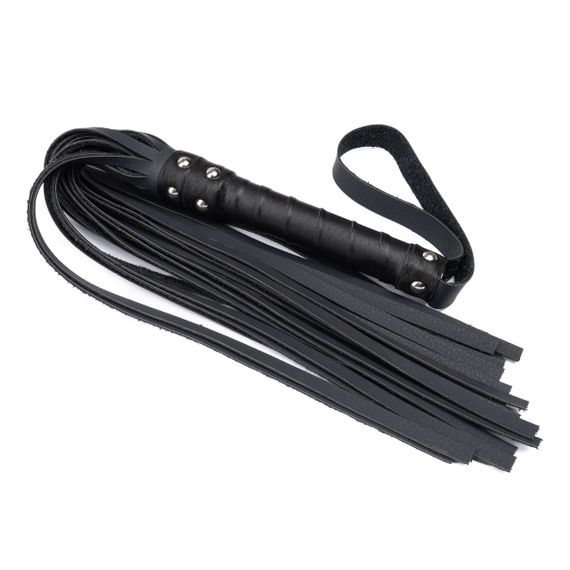 Флогер з комбінованої шкіри Flirty COMBO Leather - Black & Dark Blue, BM-00011 Sex Aura | Зображення 2