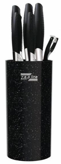 Професійний набір ножів Zepline ZP-046 з підставкою 7 предметів Чорний | Зображення 1