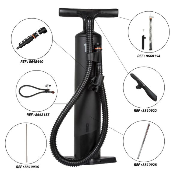 Насос ручний для каяка подвійної дії низького тиску 0-10 PSI - One Size | Зображення 2