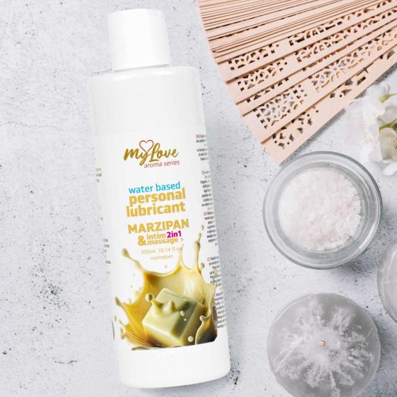 2в1 лубрикант та масажний гель - MyLove Aroma Series Intim&Massage Marzipan, 300 мл Sex Aura | Зображення 2