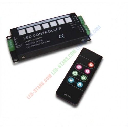 RGB Контроллер однозональный с радиоуправлением 18A с пультом CT326-RF