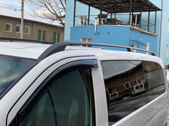 Рейлінги чорні Elite (пласт. ніжки.) Коротка база (SHORT) для Mercedes Vito W639 2004-2015рр | Зображення 2