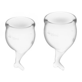 Набор менструальных чаш Satisfyer Feel Secure (transparent), 15мл и 20мл, мешочек для хранения Sex Aura