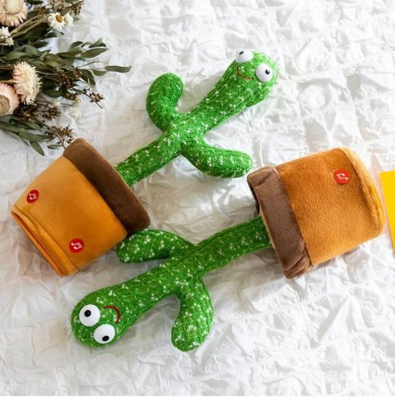 Музична іграшка Танцюючий співаючий кактус Dancing Cactus TikTok з підсвіткою і функцією повторення · Кактус – повторюшка USB зарядка | Зображення 4
