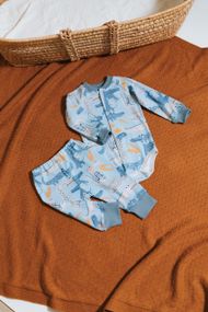 Комплект боді з довгим рукавом і штанці інтерлок принт Крокодил 68