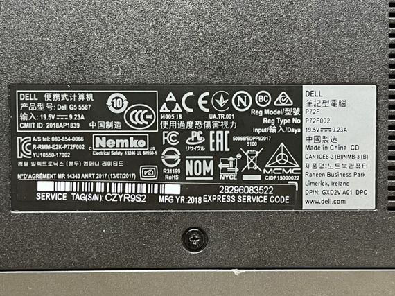 Игровой ноутбук Dell Inspiron G5 5587 / 15.6" (1920x1080) IPS / Intel Core i7-7700HQ (4 (8) ядра по 2.8 - 3.8 GHz) / 16 GB DDR4 / 512 GB SSD + 1000 GB HDD / nVidia GeForce GTX 1060 Max-Q, 6 GB GDDR5, 192-bit / WebCam / Без АКБ б/у | Зображення 6
