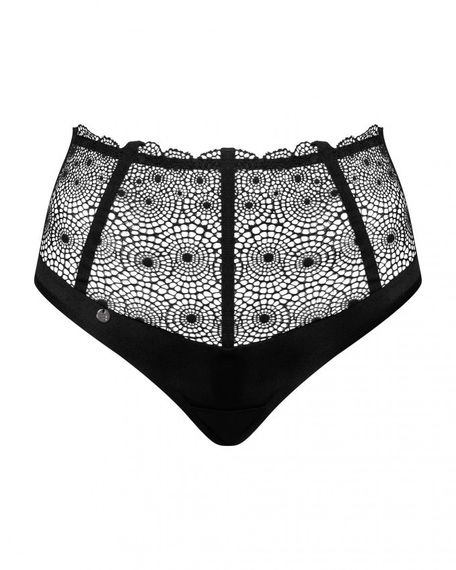 Сексуальные стринги на высокой талии Obsessive Sharlotte panties black L/XL Sex Aura | Зображення 4