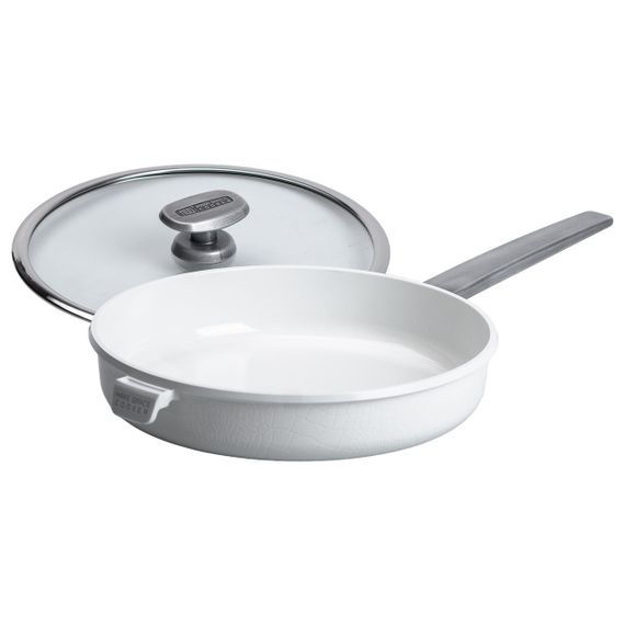 Алюмінієва сковорода з керамічним покриттям антипригарним 3,2 л Ø 28 см біла MGC | Зображення 1