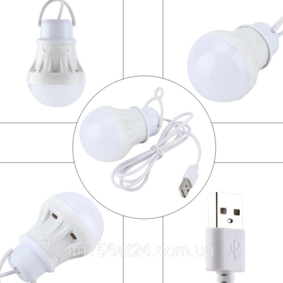 Лампа фонарь для кемпинга от USB, светодиодная с подвеской Белая | Зображення 2