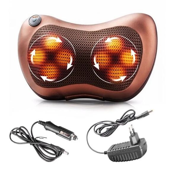 Роликова подушка для масажу тіла, Подушка масажер для попереку Вібромасажери шиї NR-49 | Зображення 6