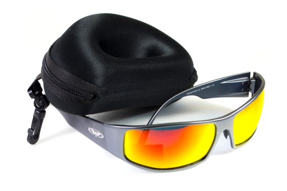 Окуляри захисні Global Vision BAD-ASS-1 GunMetal (G-Tech™ red) дзеркальні червоні в темній металевій оправі | Зображення 6