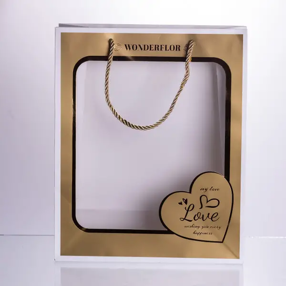 Набір подарункових пакетів з паперу Love з віконцем 12 шт 26×10×32 см HP-10359-18 | Зображення 5