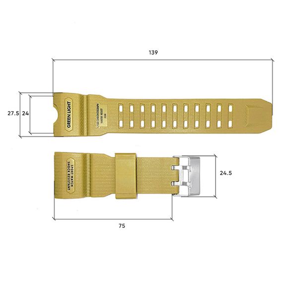 Ремінець для годинника Годинник S2kmei 1155/1155BKH Khaki | Зображення 2