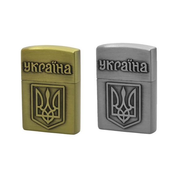 Газова Запальничка З Відкидною Кришкою Золотиста Україна | Зображення 4