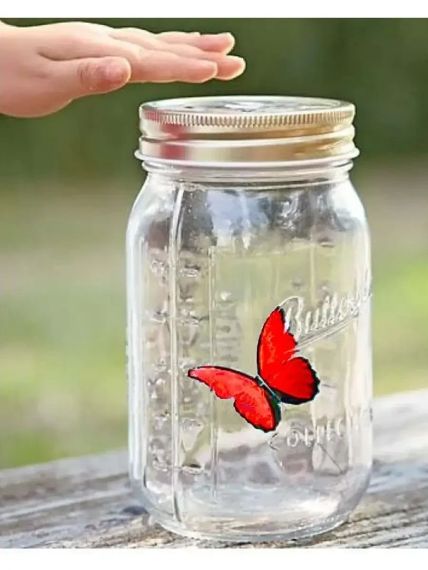 Декоративный ночник Бабочка в банке Butterfly Интерактивная порхающая бабочка в банке с подсветкой | Зображення 4