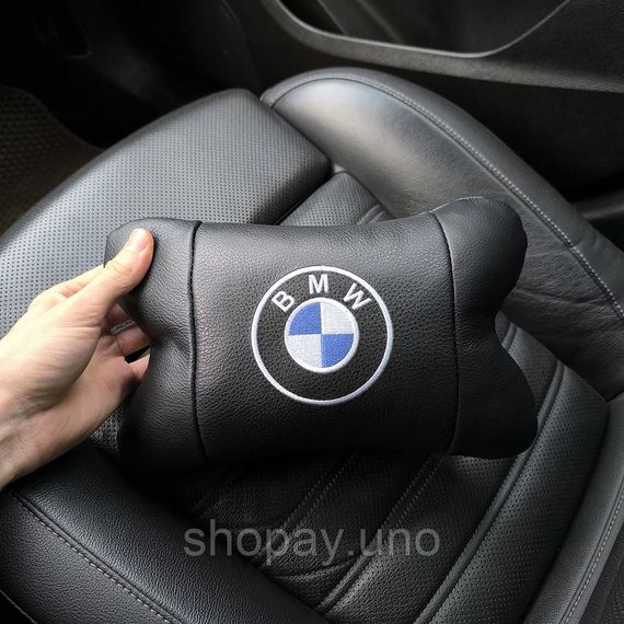 Автомобильная подушка для шеи с лого BMW, Подушка с логотипом бренда Дорожная под голову ZN-96 | Зображення 4