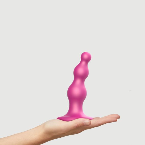 Насадка для страпона Strap-On-Me Dildo Plug Beads Framboise Metallic S | Зображення 1