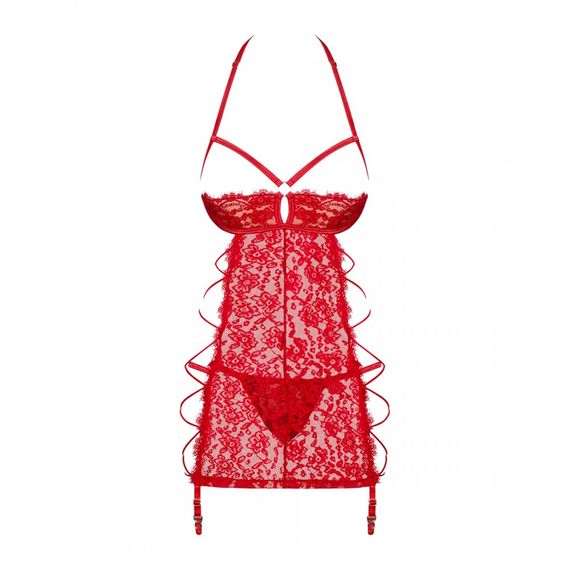 Пеньюар Obsessive Rediosa та стрінги L/XL | Зображення 1