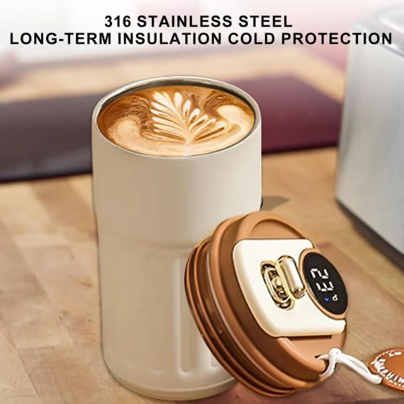 Вакуумна кавова кружка з нержавіючої сталі, 450 мл Stainless Steel Vaccume Coffee Mug | Зображення 7