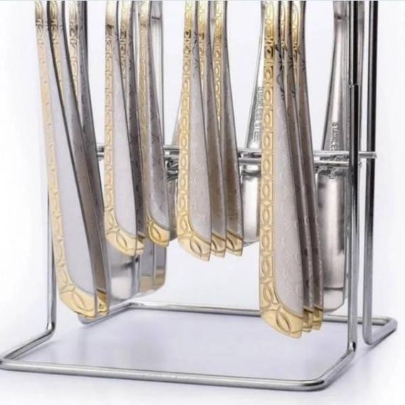 Набір столових приладів 24 предметів на підставці Top Kitchen С 24 Срібло