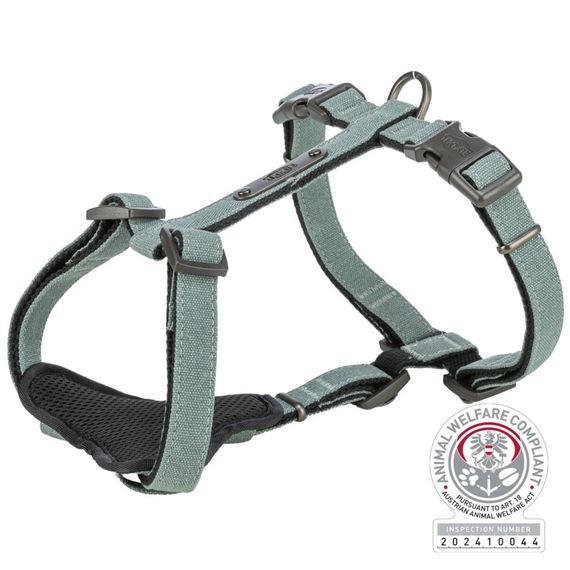 Шлея Trixie CityStyle H-harness для собак бавовна M–L 52–75 см 20 мм світло-зелена | Зображення 4