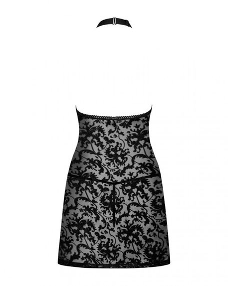 Сорочка с трусиками Obsessive Softily chemise 2XL/3XL Черный sexstyle | Зображення 4