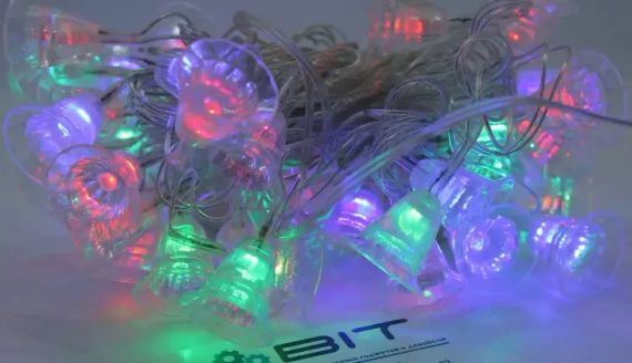 Светодиодная гирлянда Колокольчики 40шт 6м 220V Микс