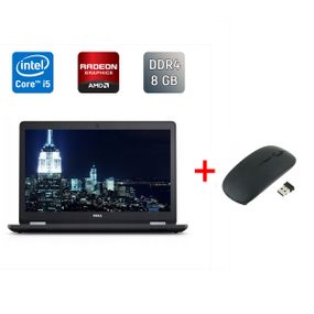 Ноутбук Dell Latitude E5570 / 15.6" (1366x768) TN / Intel Core i5-6300U (2 (4) ядра по 2.4 - 3.0 GHz) / 8 GB DDR4 / 256 GB SSD / AMD Radeon R7 M360, 2 GB DDR3, 64-bit / VGA / WebCam / Windows 10 б/в + Подарунок Бездротова миша / USB