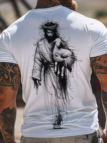 Футболка чоловіча з принтом повсякденна XL Білий