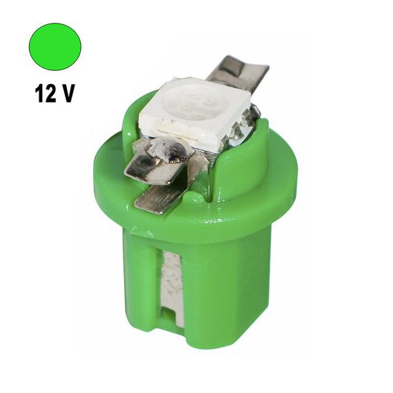 Автолампа Terra T5 B8.5D, макс.диаметр 12мм, 3528х1smd, зеленая, 12В | Зображення 1