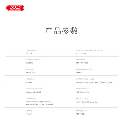 Мышка XO M13 Wireless Black (M13 Black) | Зображення 3