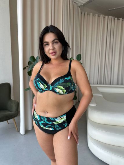 Роздільний купальник PLUS SIZE з високими плавками та сформованими чашками у бюсті | Зображення 2
