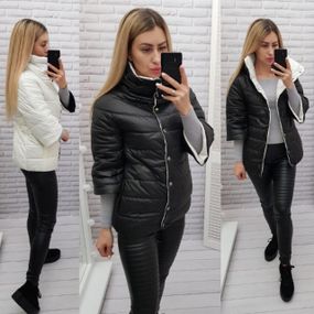 Куртка 415 чорний з білим