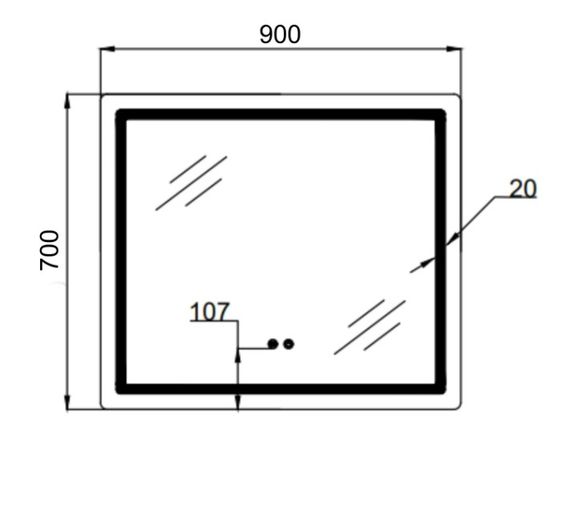 Дзеркало Qtap Mideya (MI2) прямокутне з LED-підсвічуванням Touch QT2078NCF9070 | Зображення 2
