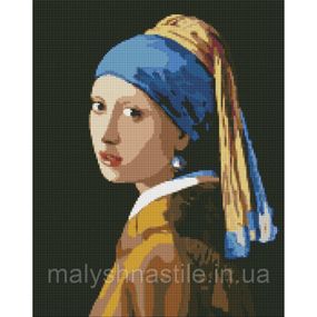 Алмазна мозаїка "Дівчина з перловою сережкою" AMO7738 40х50см