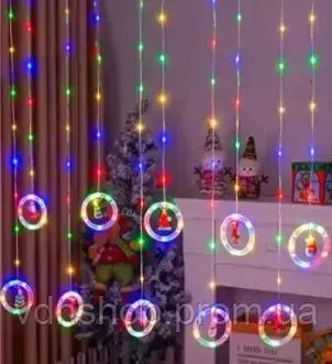 Xmas штора Кольца с фигурами 3m*70cm 110L M Мультицветная