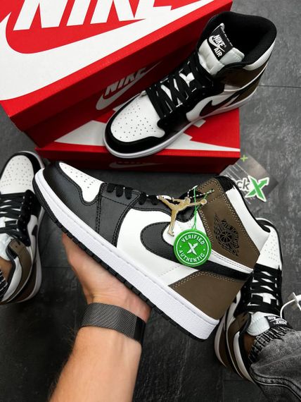 Чоловічі кросівки N-ike Air Jordan  High Black White Khaki 43 - 27,5 см | Зображення 6