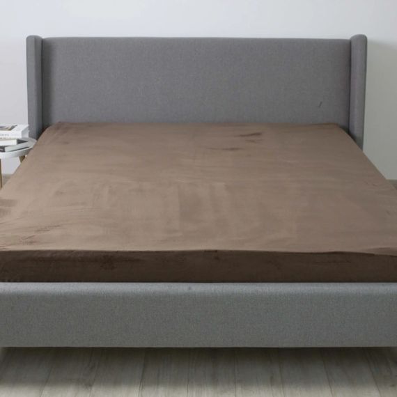 Простынь на резинке двуспальное ТЕП VELOUR 2-04824_35683 180х200 см коричневая
